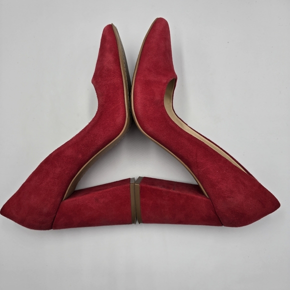 VINCE CAMUTO Red Suede Block Chunky Heels Shoes Size 8M - Picture 11 of 11